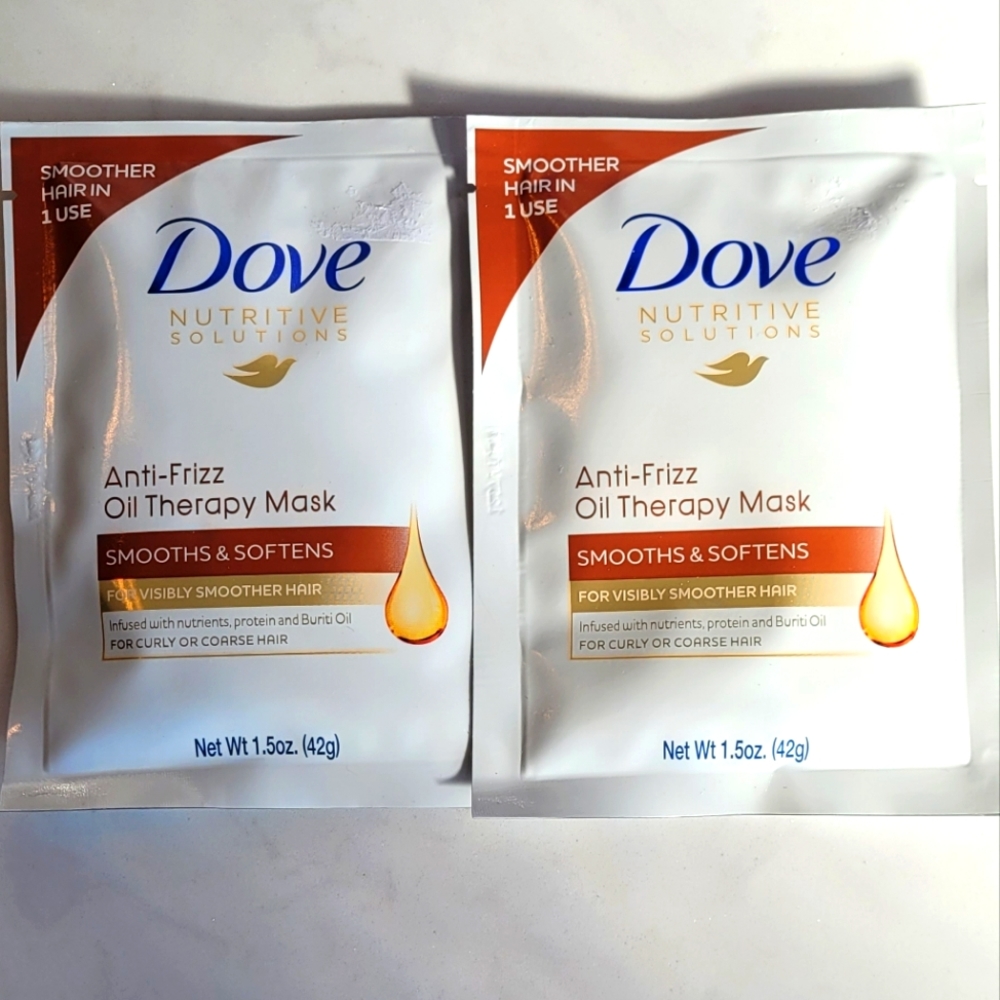 Dove Nutritive Solutions Anti Frizz Oil Therapy Hair Mask 1.5oz - Pack of 2